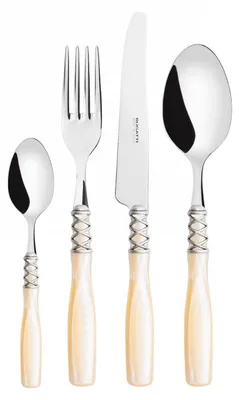 Immagine prodotto di ARIANNA Ghiera Argento Anticato, Posate Set 24 Pz, Scatola Gallery, Casa Bugatti
