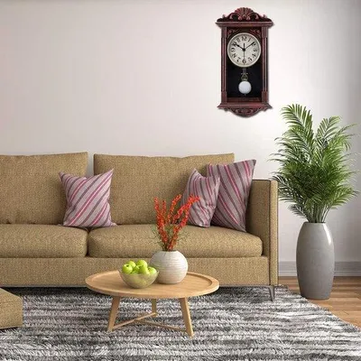 Image de Horloge murale rétro à piles pour le salon, le bureau ou la décoration intérieure (40,6 cm, bronze)