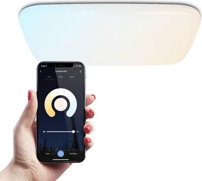 Image de HOFTRONIC - Plafonnier connecté carré 24W 29x29 cm RGBWW Wifi Bluetooth IP20 Blanc
