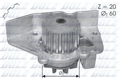 Produktbild von DOLZ Kühlmittelpumpe Wasserpumpe passend für PEUGEOT 306 Schrägheck (7A, 7C, N3, N5) N406