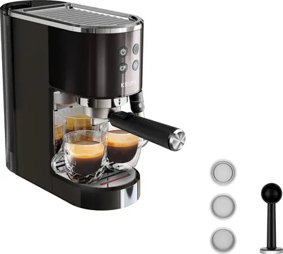 Produktbild von Krups XP 444G Virtuoso+ espresso s portafilterom Tlak čerpadla 15 barov 3 filtre na penu | parná tryska z nerezovej ocele