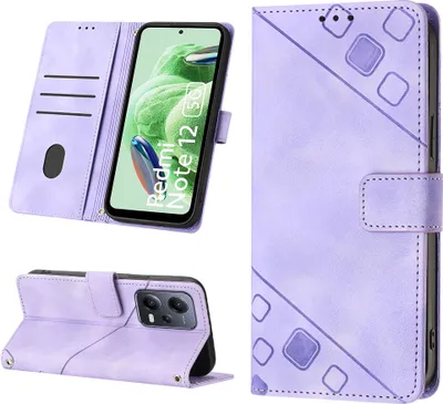 Produktbild von Hülle für Xiaomi Poco X5 /Redmi Note 12 5G Prägung Flip Leder Brieftasche Schutzhülle mit Ständer Lila