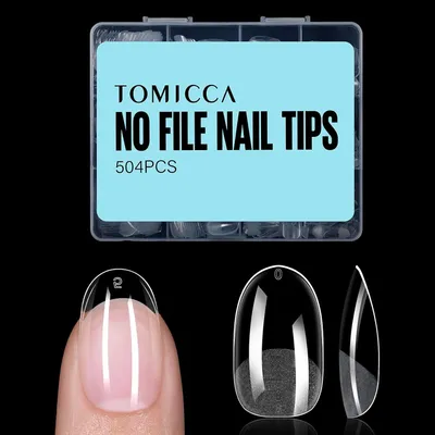 Produktbild von Nageltips kurz Squoval, 504 Stück, 12 Größen, für Nagelverlängerung