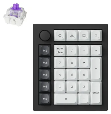 Produktbild von Keychron Q0 HE QMK Wireless Number Pad Kabelloser Magnetisches Numpad, 2,4 GHz/Bluetooth 5.1, Schnelltrigger, RGB, programmierbarer mit QMK, Schwarz