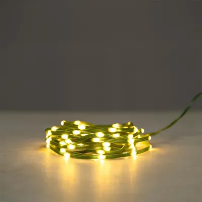 LED Micro-Lichterkette warmweiß 100 LEDs Timer Innen Außen
