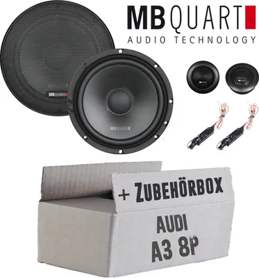 Produktbild von Lautsprecher Boxen MB Quart QS165 - 16,5cm Kompo Auto Einbauzuebehör - Einbauset passend für Audi A3 8P - justSOUND
