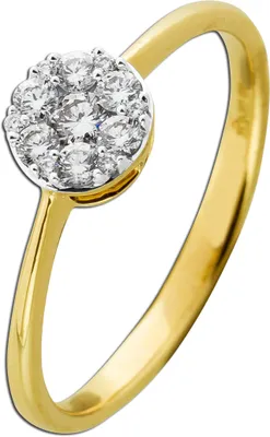 Produktbild von Diamantring Gelbgold Weißgold 585 14K Brillanten 0.31ct  19