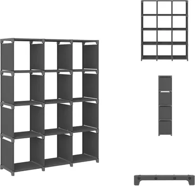 Obrázek produktu pro vidaXL Cube shelf 12 oddílů šedá 103x30x141 cm látka - Knihovny a regály