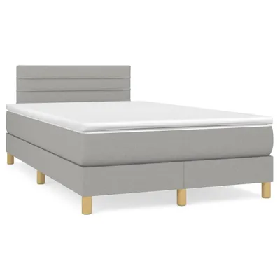 Immagine prodotto di vidaXL Letto a molle con materasso grigio chiaro 120x190 cm in tessuto