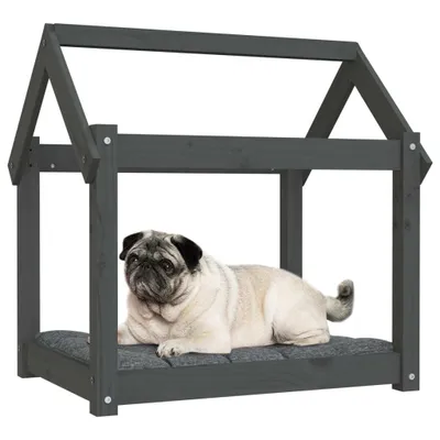 Immagine prodotto di Cuccia per Cani Grigia 71x55x70 cm in Legno Massello di Pino