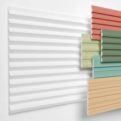 Produktbild von HEXIMO Lamellenwand (Musterstück) aus XPS - Lamellen Wandpaneele Lamellenverkleidung Akustikpaneele weiß (15cm, HLM-5-01 weiß) Wandverkleidung DIY