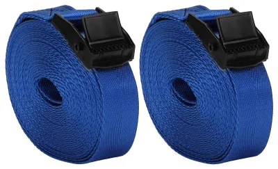 Produktbild von 2 Stück Zurrgurte, Marineblau, robuste Spannbänder mit Schnallen aus Zinklegierung, 1 Meter