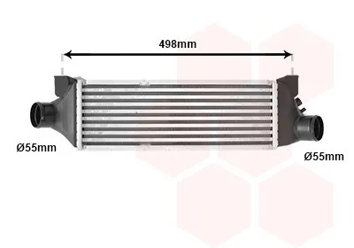 Produktbild von VAN WEZEL 18004385 Ladeluftkühler LLK für FORD TRANSIT Bus (FD, FB, FS, FZ, FC) Turbo Intercooler