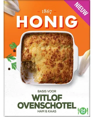 Produktbild von Honig Basis für Witlof Ovenschotel 36g – Würzmischung für Chicorée-Aufläufe