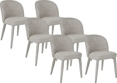 Produktbild von Set mit 6 Stühlen aus Strukturstoff – Beige – MUKLEA