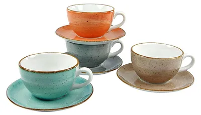 Zdjęcie produktu dla CreaTable, 17726, Vintage Nature Bunt, zestaw 8-częściowy Cappuccino, porcelana