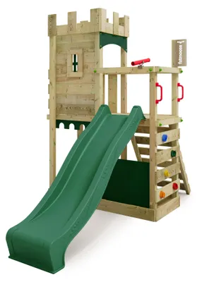 Produktbild von Kletterturm FATMOOSE BoldBaron Boost XXL mit Rutsche, aus Holz, grün