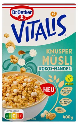 Produktbild von Dr. Oetker Vitalis Knusper Müsli mit Kokos Mandel Packung 400g