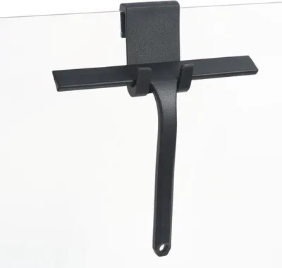 Produktbild von Famanu Silikon-Duschabzieher mit Halter, ideal für Badezimmer, ohne Bohren, für Glastüren, Spiegel und Fliesen, schwarz