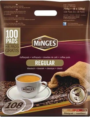 Obrázek produktu pro MINGES V642502 PREMIUM REGULAR Kávové lusky 108 lusků