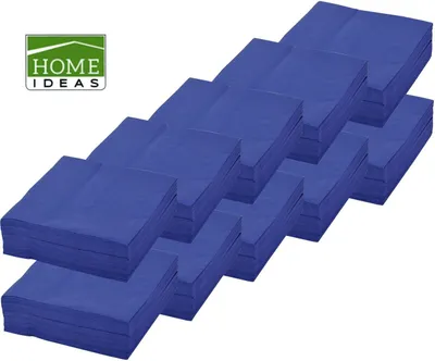 Produktbild von 500 Servietten blau 33x33cm 3lagig 1/4 Falz Papierserviette Tischdeko Papiertuch