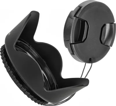 Produktbild von Gegenlichtblende Streulichtblende Sonnenblende Lens Hood mit 62mm Schraubgewinde + Pro Lens Cap 62mm (Schnappdeckel)