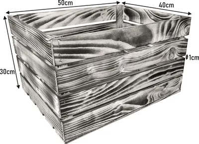 Produktbild von Geflammt Holzkisten 50 x 40 x 30 cm massive Weinkisten in vielen Farben zur Auswahl Holz Kisten Obstkisten Apfelkisten, holzregal.