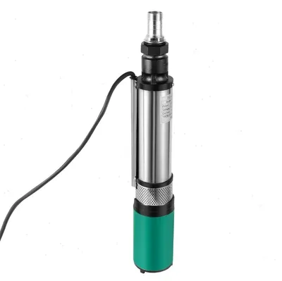 Image de Pompe submersible - Pompe pour puits profonds 24 V - 320 W - Débit de 3 m³/h - 4 500 tr/min - Câble de 4,8 m - Acier inoxydable argenté