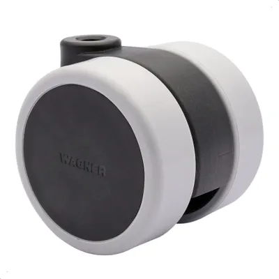 Produktbild von WAGNER Design Möbelrolle / Lenkrolle SOFT - Durchmesser Ø 60 mm, schwarz / grau, Tragkraft 50 kg -  DE -01011601