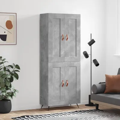 Produktbild von vidaXL Highboard Betongrau 69,5x34x180 cm Holzwerkstoff