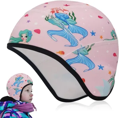 Imagen del producto de Gorro para casco infantil, gorro de invierno cálido con protección para las orejas, talla 45, ideal para actividades al aire libre