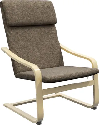 Produktbild von HOMCOM Relaxsessel Ruhesessel mit Armlehne Leinenbezug Holzgestell Braun