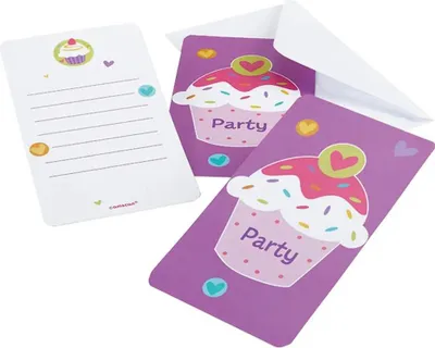 Produktbild von Riethmüller Einladungskarten Cupcake Motiv mit Umschlag 6 Stück