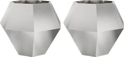 Zdjęcie produktu dla Donica 2 pcs Srebrny 100 x 100 x 80 cm Stal nierdzewna
