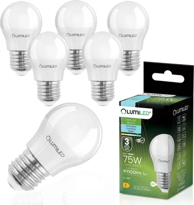 Produktbild von LUMILED 6 Stück LED Leuchtmittel E27 P45 10W ersetzt 75W 1100lm 6500K Kaltweiß 180° Abstrahlwinkel Helles Arbeitslicht Nicht Dimmbar 230V 6er Set Golfball Lampe Tropfen Kugelform