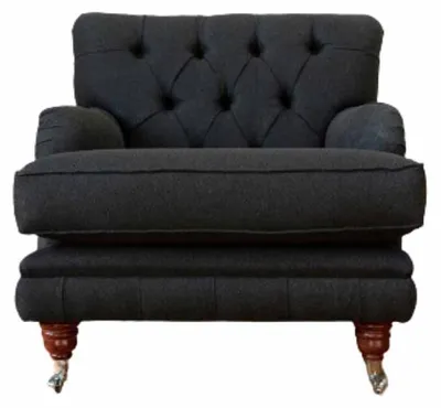 Produktbild von Sessel Luxus Einsitzer Couch Textil Polster Möbel Couchen Schwarz Stoff
