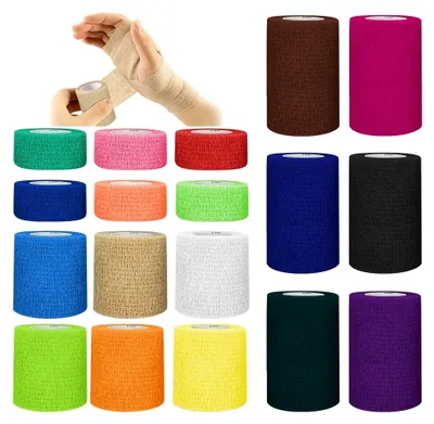 Produktbild von 18 Rollen selbstklebender Verband für Hunde, selbsthaftende Bandage, elastische Binde, Tierverband für Sport, Handgelenk und Knöchel