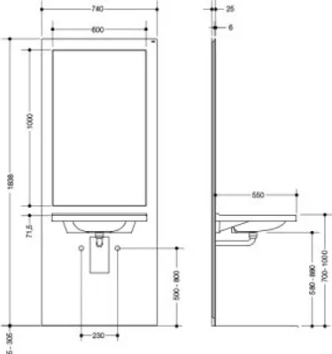 Produktbild von HEWI S50.01.702010 Waschtisch-Modul S50,