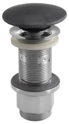 Image de Garniture d'écoulement pour lavabo 5/4", clic clac, bouchon béton, 10-80mm, anthracite mat