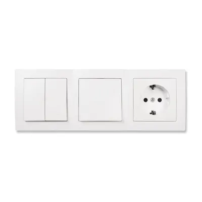 Obrázek produktu pro Sada vypínače a zásuvky McPower Flair ''Door 3-way'', bílá, 4dílná