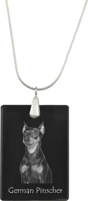 Image de Pinscher allemand - Pendentif en cristal avec chien, collier en argent avec photo, pendentif personnalisé de la marque Art-Dog