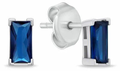 Produktbild von Silberne Ohrringe mit blauem kubischem Zirkonia EA1176WB