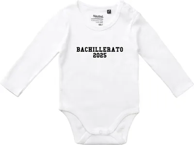 Produktbild von Huuraa Baby Body Bachillerato 2025 Abschluss Spanien 74 White  Baumwolle Fairtrade Langarmbody Geschenkidee