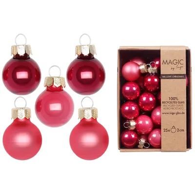 Produktbild von Weihnachtskugeln Glas 2cm 25 Stück - Gentle Pink