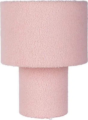 A pink textured table lamp.