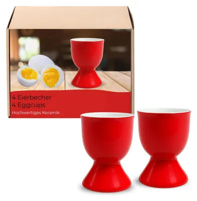 Produktbild von Eierbecher 4er Set, Ø 5x7 cm, in Rot aus Keramik