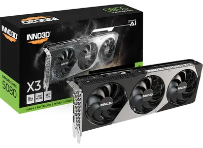 Produktbild von INNO3D GeForce RTX 5080 X3, GeForce RTX 5080, 16 GB, GDDR7, 256 Bit, PCI Express 5.0, 3 Lüfter