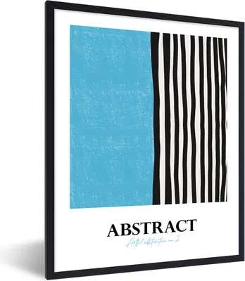 Produktbild von MuchoWow® Gerahmtes Poster Blau - Muster - Abstrakt 60x80 cm - Poster mit Schwarzem Bilderrahmen Wandposter Rahmen Foto Bilder - Premium - Wanddeko Wohnzimmer