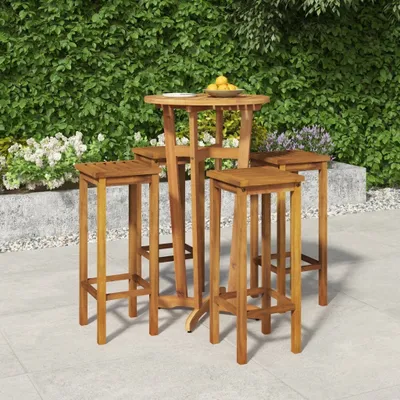 Produktbild von Cloris Designermöbel 5-tlg. Gartenbar-Set Massivholz Akazie 2024 Neu