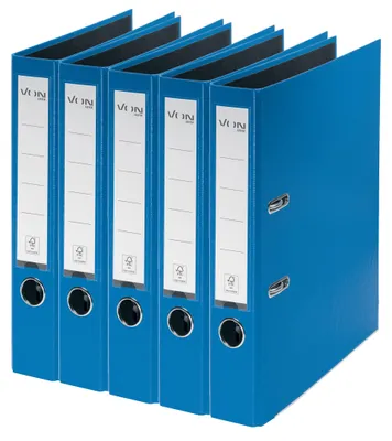 Obrázok produktu pre VON Leitz, balenie 5 kusov, priečinkov A4, kartónové s plastovým obalom, šírka chrbta 50 mm